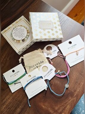 Bundle of Puravida Mixed Color Stackable String Bracelets NWT